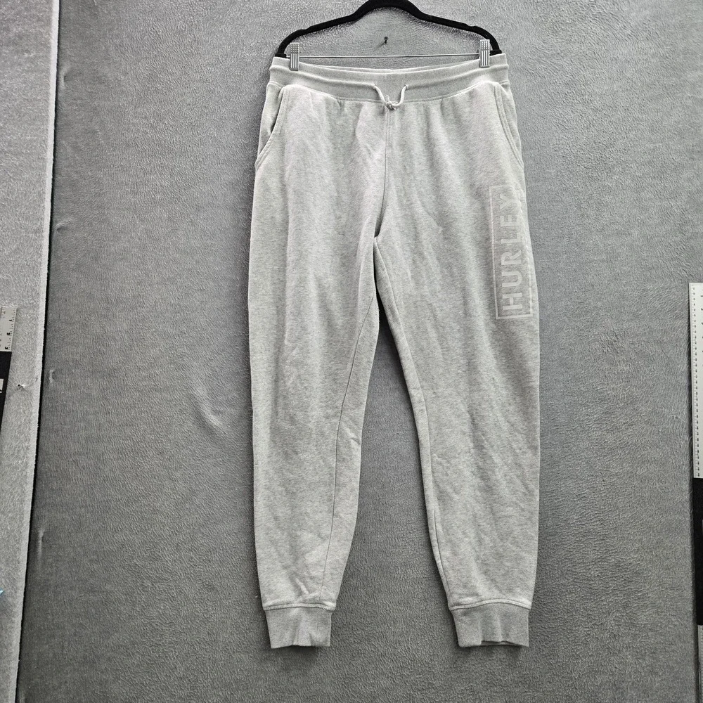 Hurley Men Activewear Pants XL Gray Jogger Fleece 29